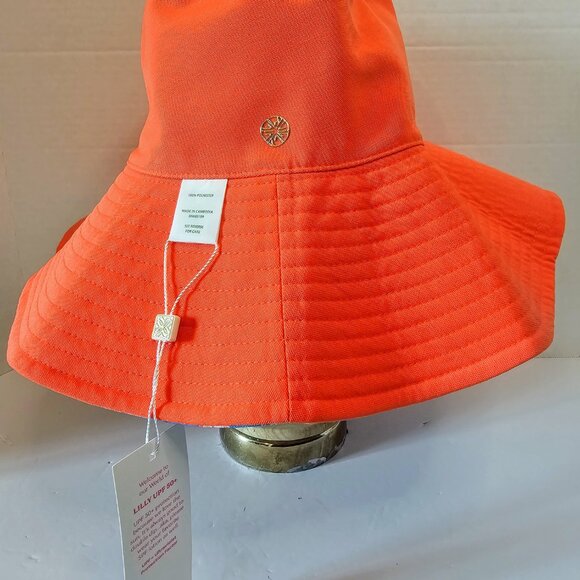 Lilly Pulitzer Reversible UPF 50+ Sun Hat Floral/Orange NWT - Picture 3 of 5